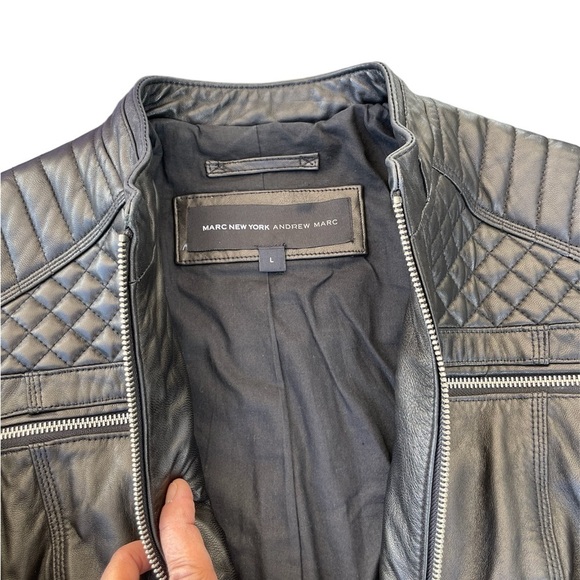 Andrew Marc New York Lamb Leather Jacket size L - Picture 12 of 15